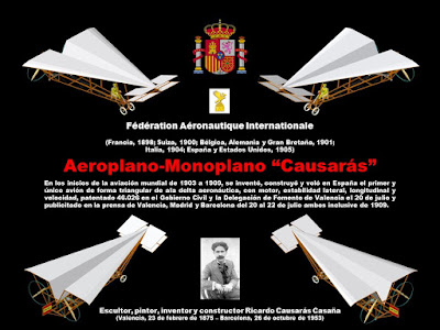 Aeroplano-Monoplano "Causarás". Una Odisea Aeronáutica Mundial.