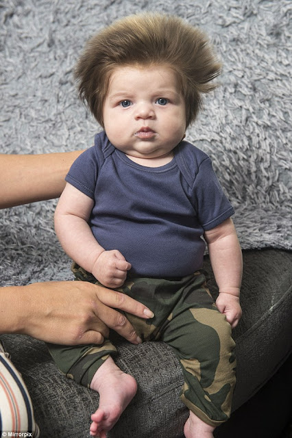 Jangan Tertipu Bayi Menggemaskan dan Punya Rambut Lebat ini Usianya Masih 9 Bulan