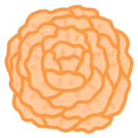 お花紙のイラスト（オレンジ）
