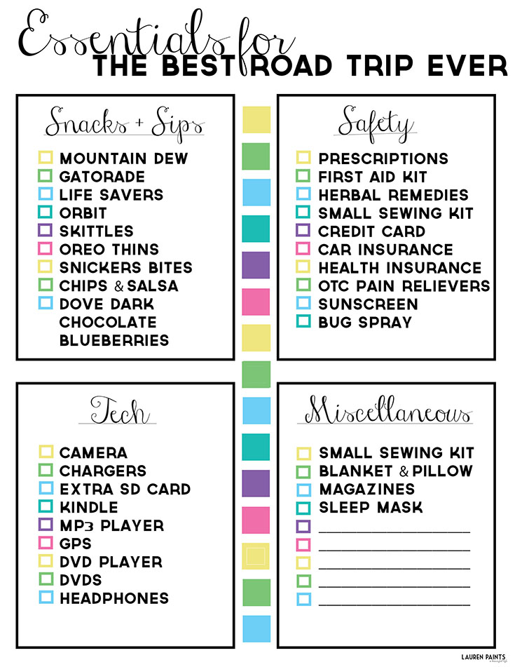 Life Hacks + Little Secrets to Ensure You Have The Best Road Trip Ever: Free Checklist Printable, List of Must Have Apps, & More