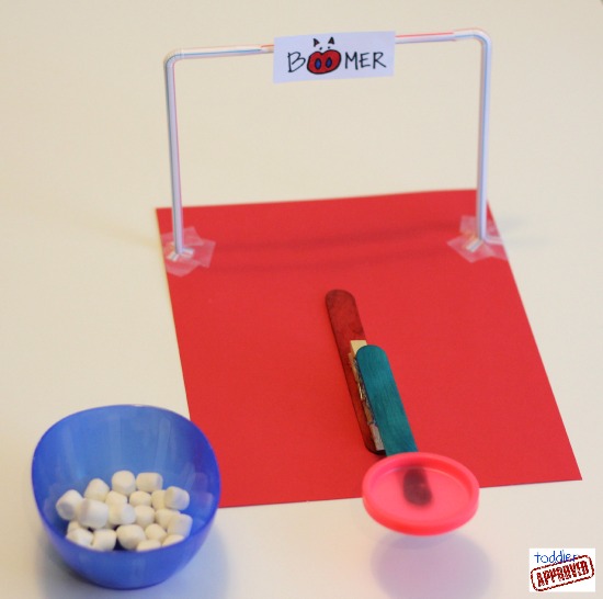 simple catapult with marshmallows