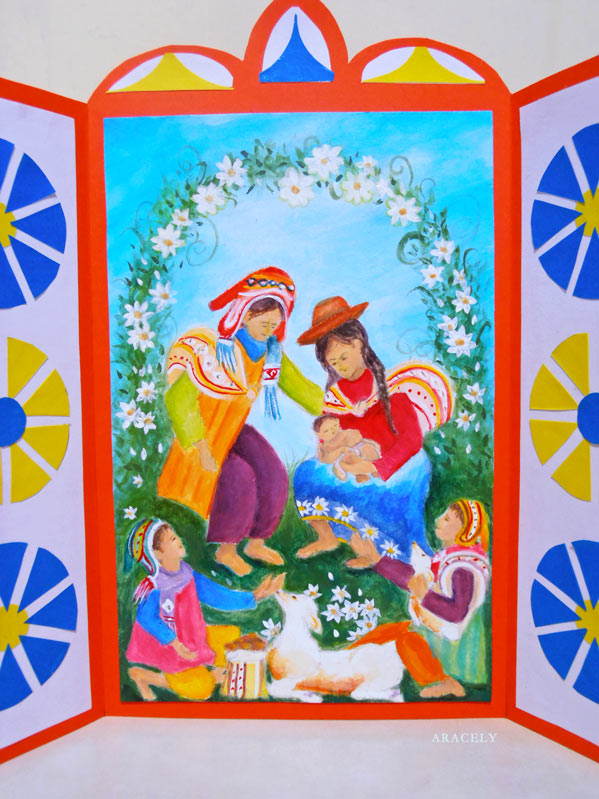 tarjeta nacimiento retablo ayacuchano