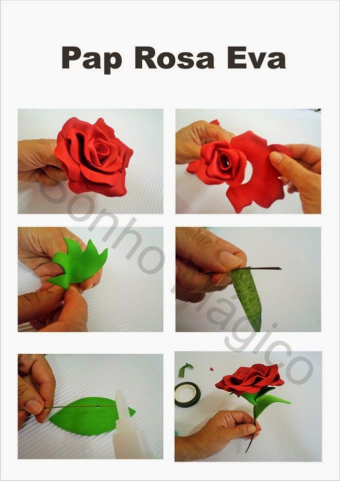 Sonho Mágico Festas: Passo a Passo Rosa de Eva