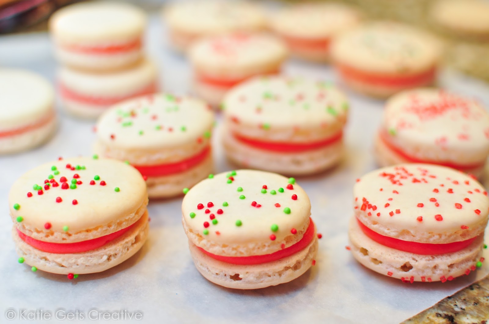 Vanilla Sprinkle Christmas Macarons Katie Gets Creative Macaron For Christmas