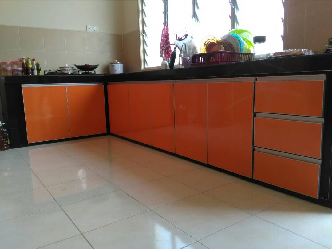 Kabinet Dapur Terus Dari Kilang Angkasanuri Menggunakan Material Table Top Konkrit Tile 2 X Serta Pintu Jenis Laminate Glossy Ni Memang Cantik Menawan