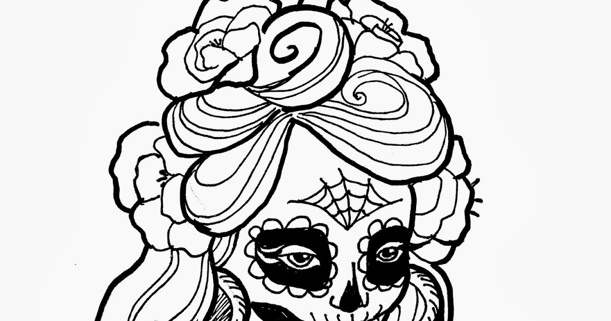 Calavera Coloring Page Pdf
