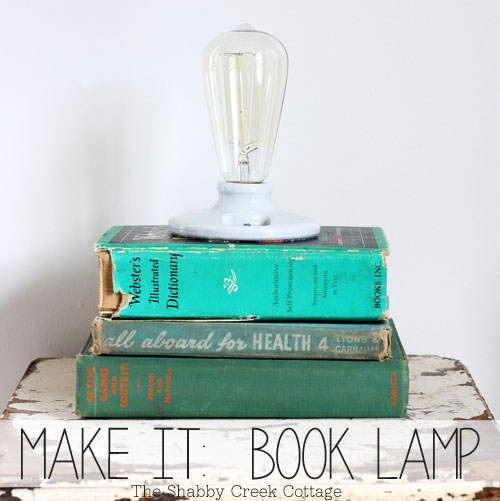 book project, lamp, how to, DIY, upcycle, industrial decorating