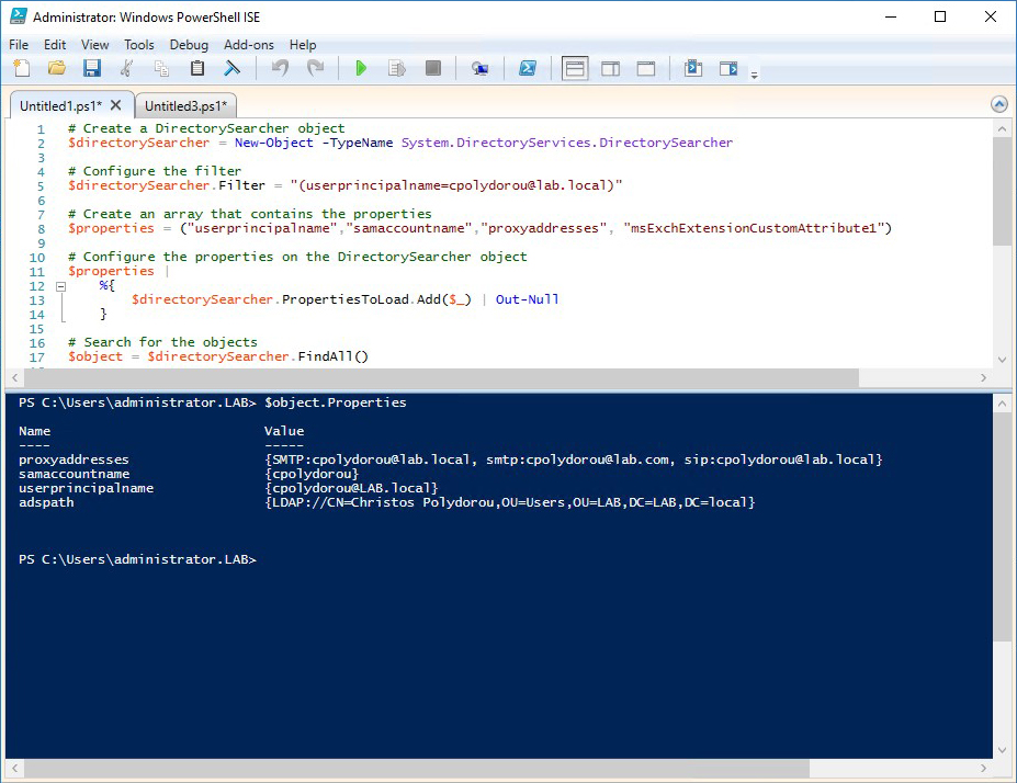Quering Active Directory using PowerShell