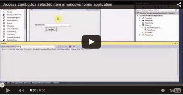Get items from combo box in windows form, video tutorial part-5