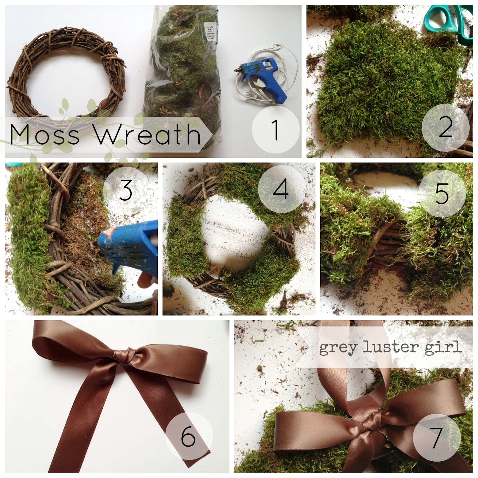 grey luster girl DIY Moss Wreath Tutorial and Spring Mantel