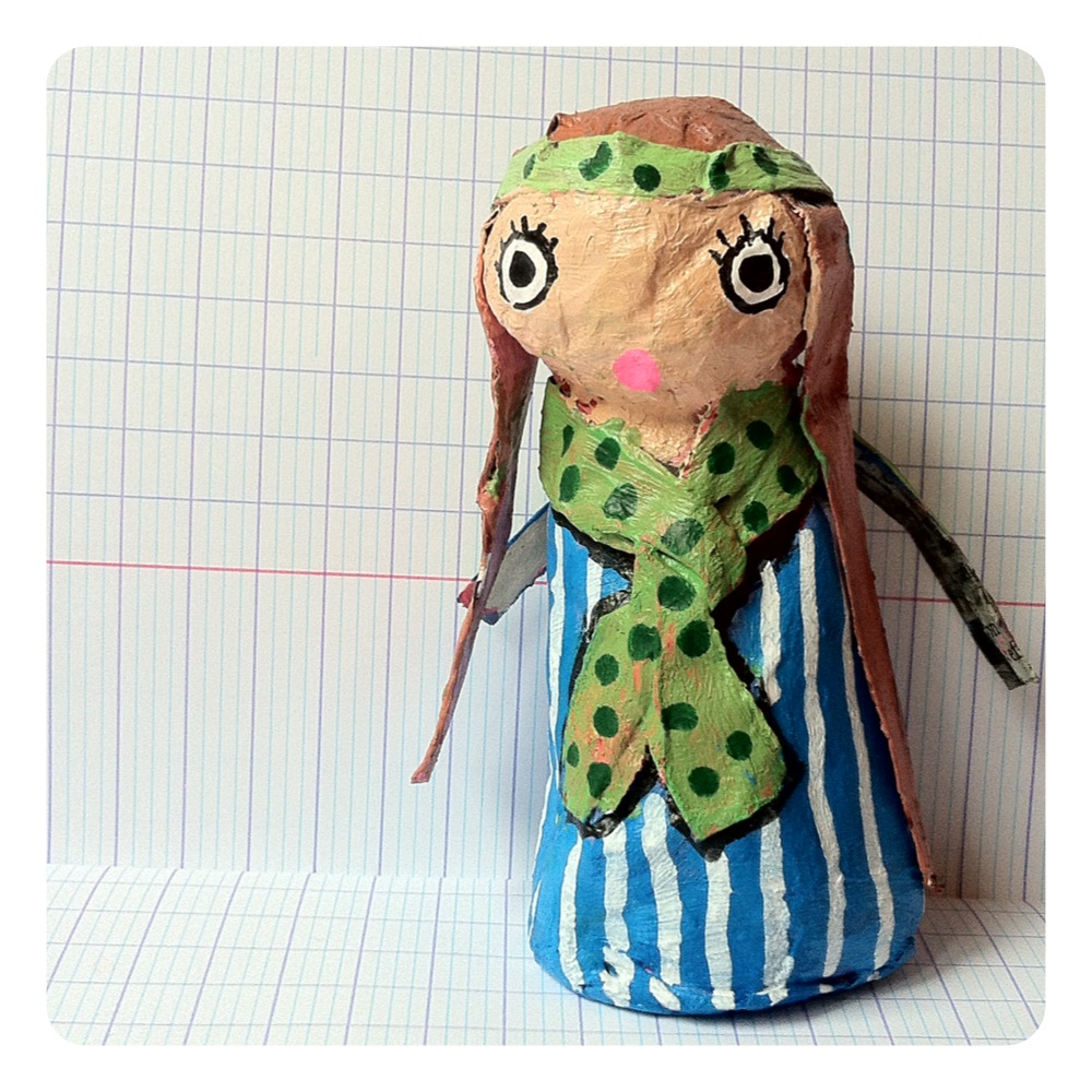 Poupée Ancienne Papier Mâché Et Cire – Collection Vintage