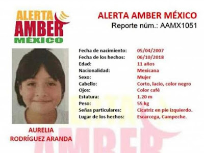 Alerta Amber: Ayuda a Aurelia de 11 años a volver a casa