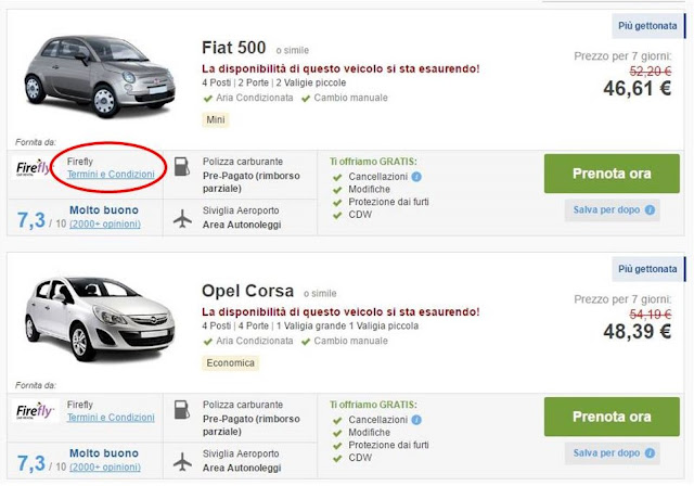 rentalcars noleggio viaggio low cost