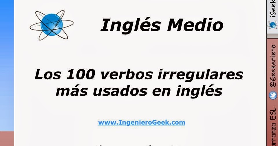 Los 100 verbos Irregulares más usados en inglés iGeek