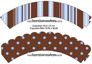 Azul y Chocolate: Wrappers y Toppers  para Cupcakes de Bodas, para Imprimir Gratis. 