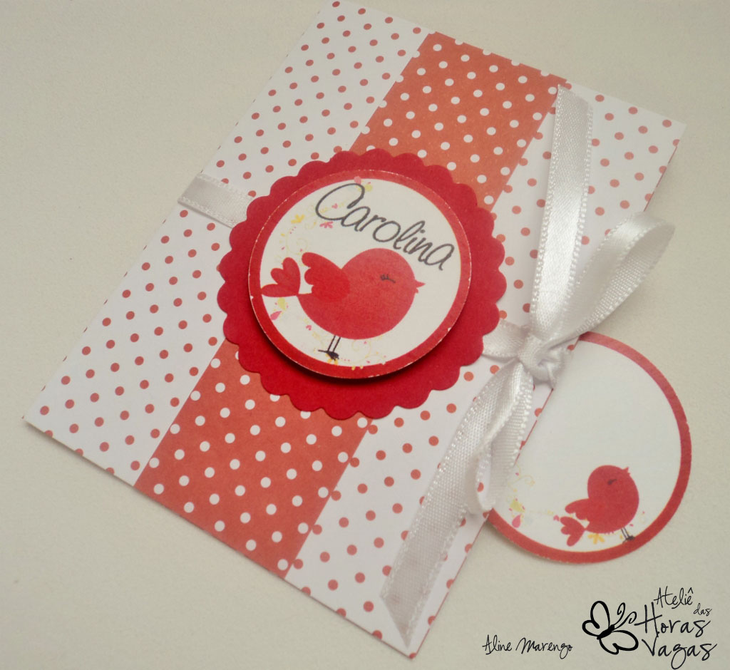 convite e marmitinha personalizada vermelho e branco passarinho foto aniversário 1 aninho