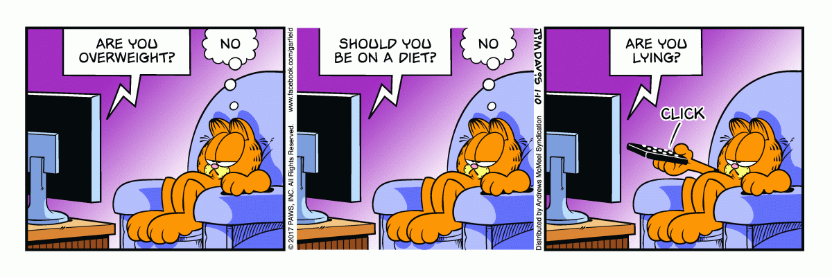 Tirinha do Garfield traduzido com gabarito