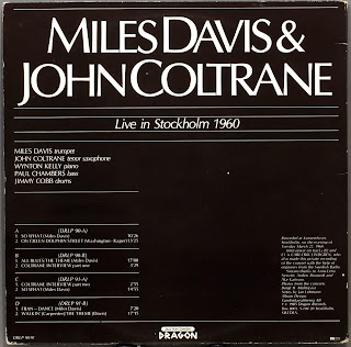 Miles Davis & John Coltrane-Live in Stockholm 1960 (Dragon Records, 1985)