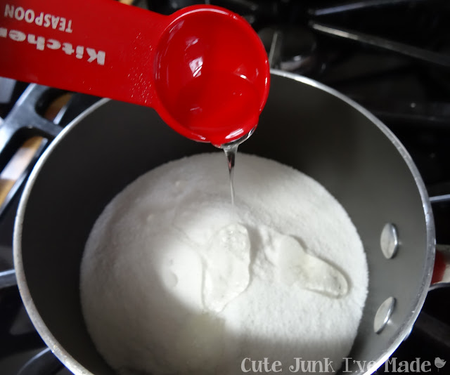 Birthday Cake Marshmallows - Corn syrup and sugar in saucepan