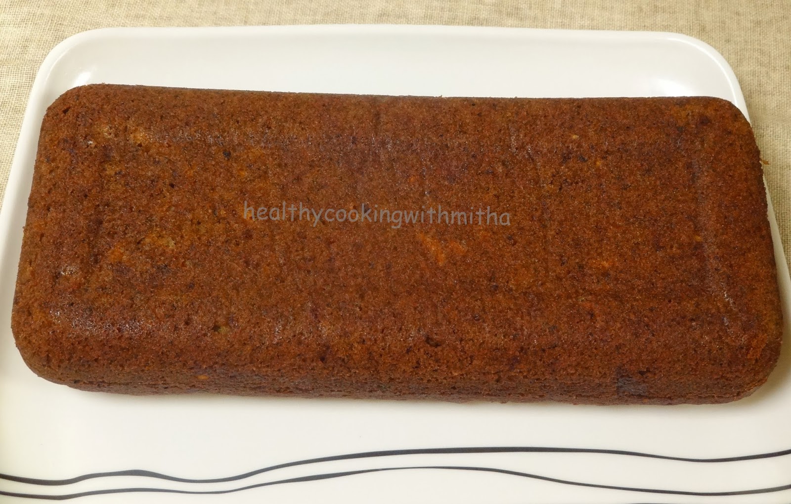 Healthy cooking with Mitha! A Vegetarian World.. Eggless Dates Carrot Cake