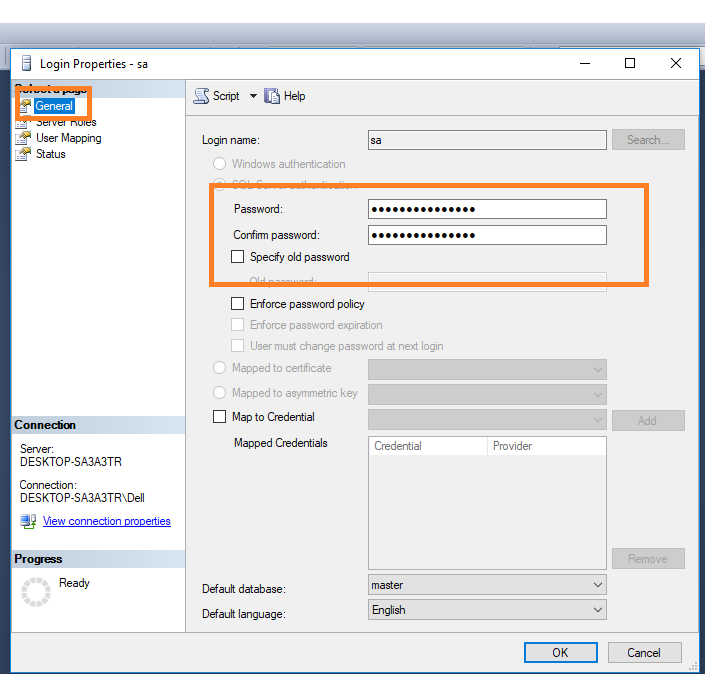 Enable Sql Server Authentication Mode And User Login