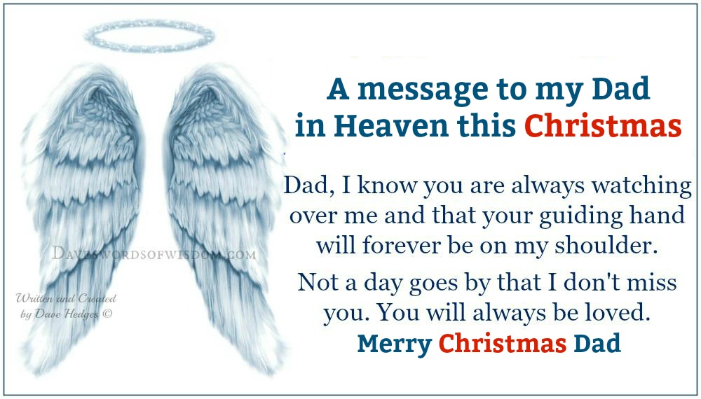 A Message To My Dad In Heaven This Christmas.