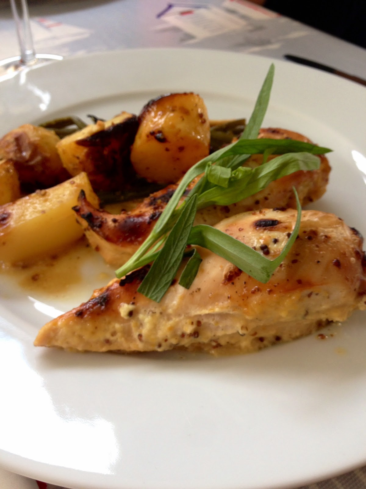 Honey, mustard & crème fraîche baked chicken