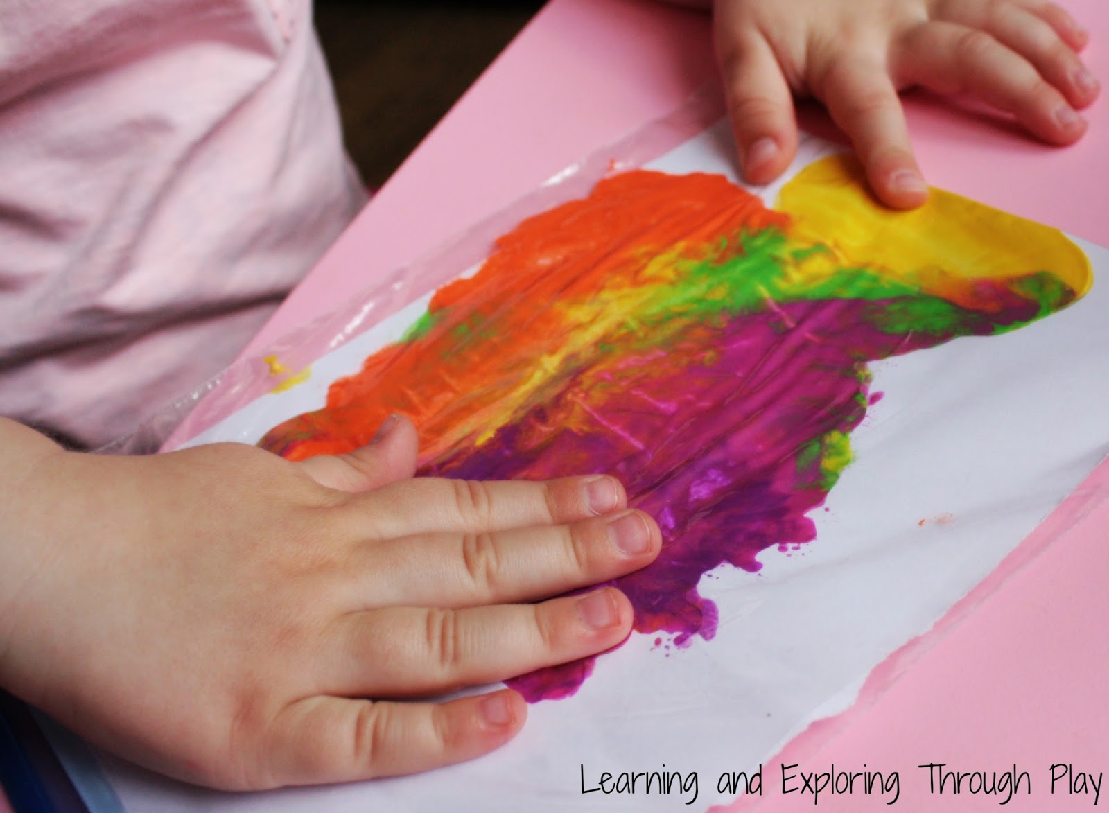 Learning and Exploring Through Play: Mess Free Finger Painting