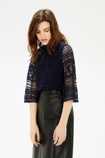 black high neck mesh top, 