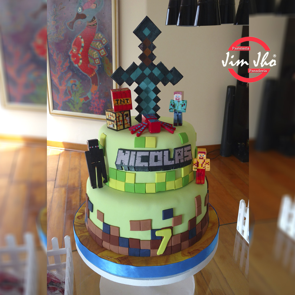 Torta Minecraft Pastelería JimJho