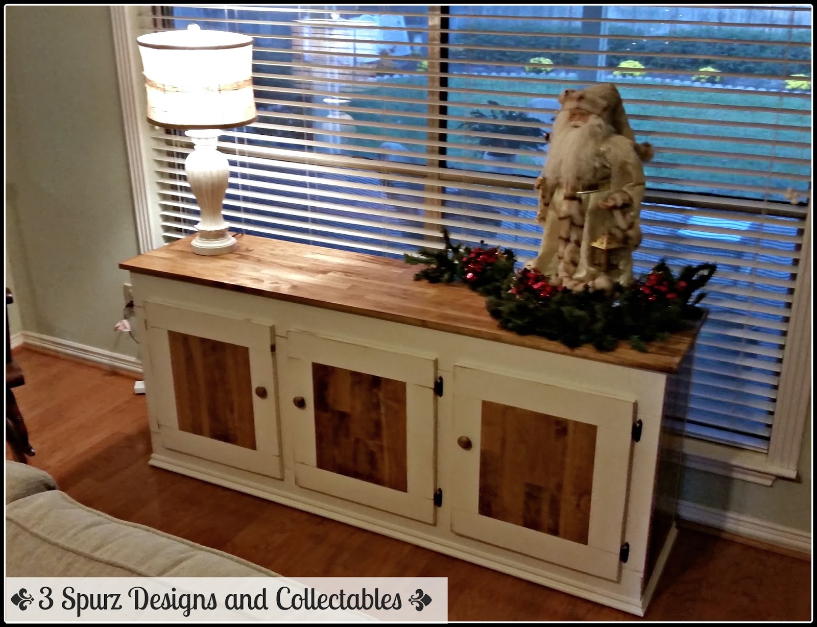 3 Spurz DandC Repurposed /Refurbished Creations!! Farm style console