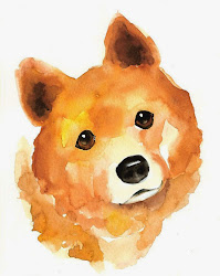 watercolor shiba inu drawing pet dog paintings painting portrait simple watercolour cartoon portraits illustrations custom illustration drawings corgi puppy dimdi