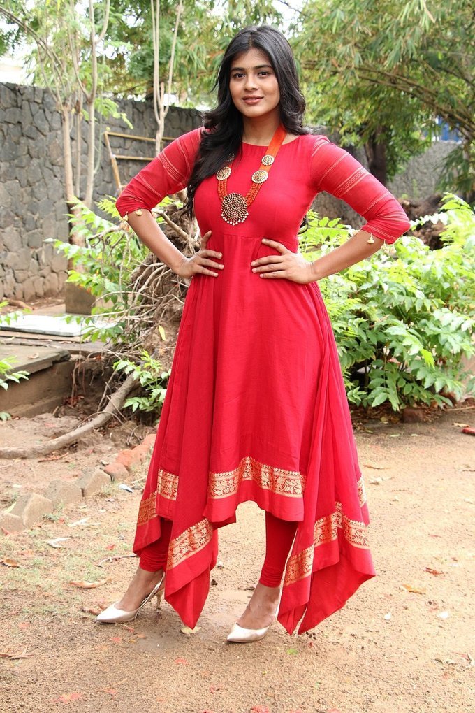 Hebah Patel Photos In Red Dress At Tamil Movie Audio Launch