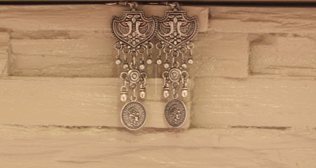 Silver Coin Earrings from Delhi Haat (Rs.250)