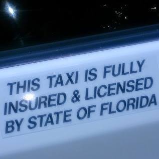 Florida Taxi Driver West Palm Beach Clearwater St Pete Key Tampa Airport Sarasota Orlando And Many More Within State Of Florida