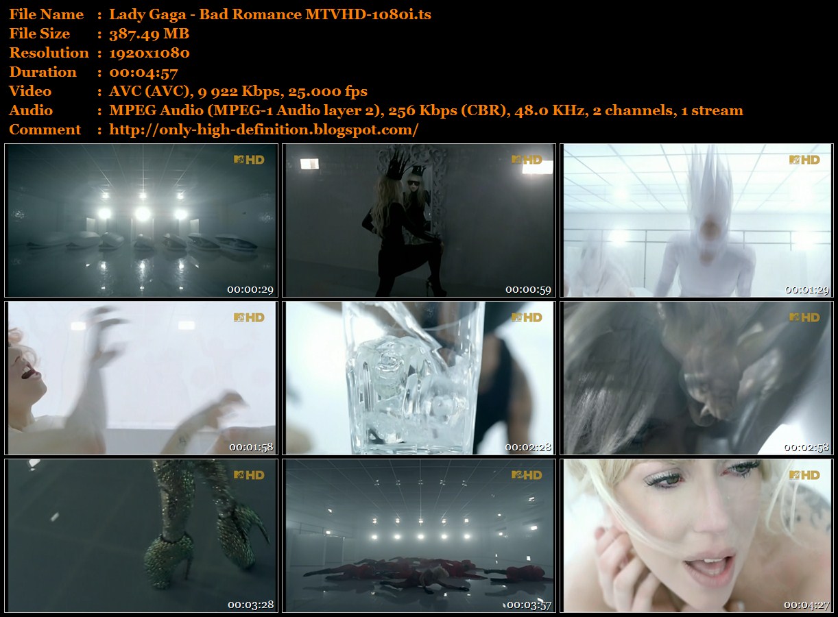 Only High Definition Lady Gaga Bad Romance MTVHD1080i