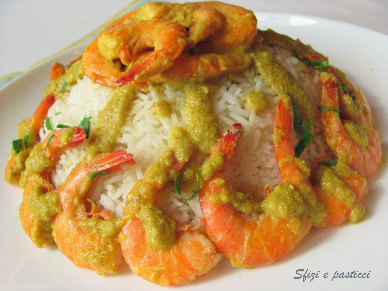 Sfizi e pasticci Riso con gamberi al curry