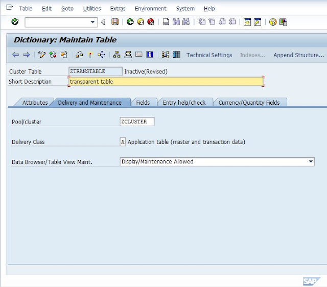 Cluster Table Sap Tutor