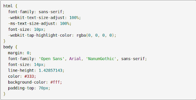 Tampilan kode CSS yang telah diwarnai oleh Google Prettify