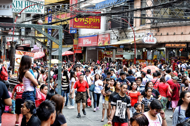 Revelers along Ongpin Street Revelers along Ongpin Street