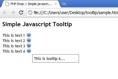 PHP Drops: Simple javascript tooltip or help text