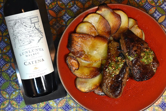 Catena Lunlunta Malbec and Steak with Chimichurri for Two.