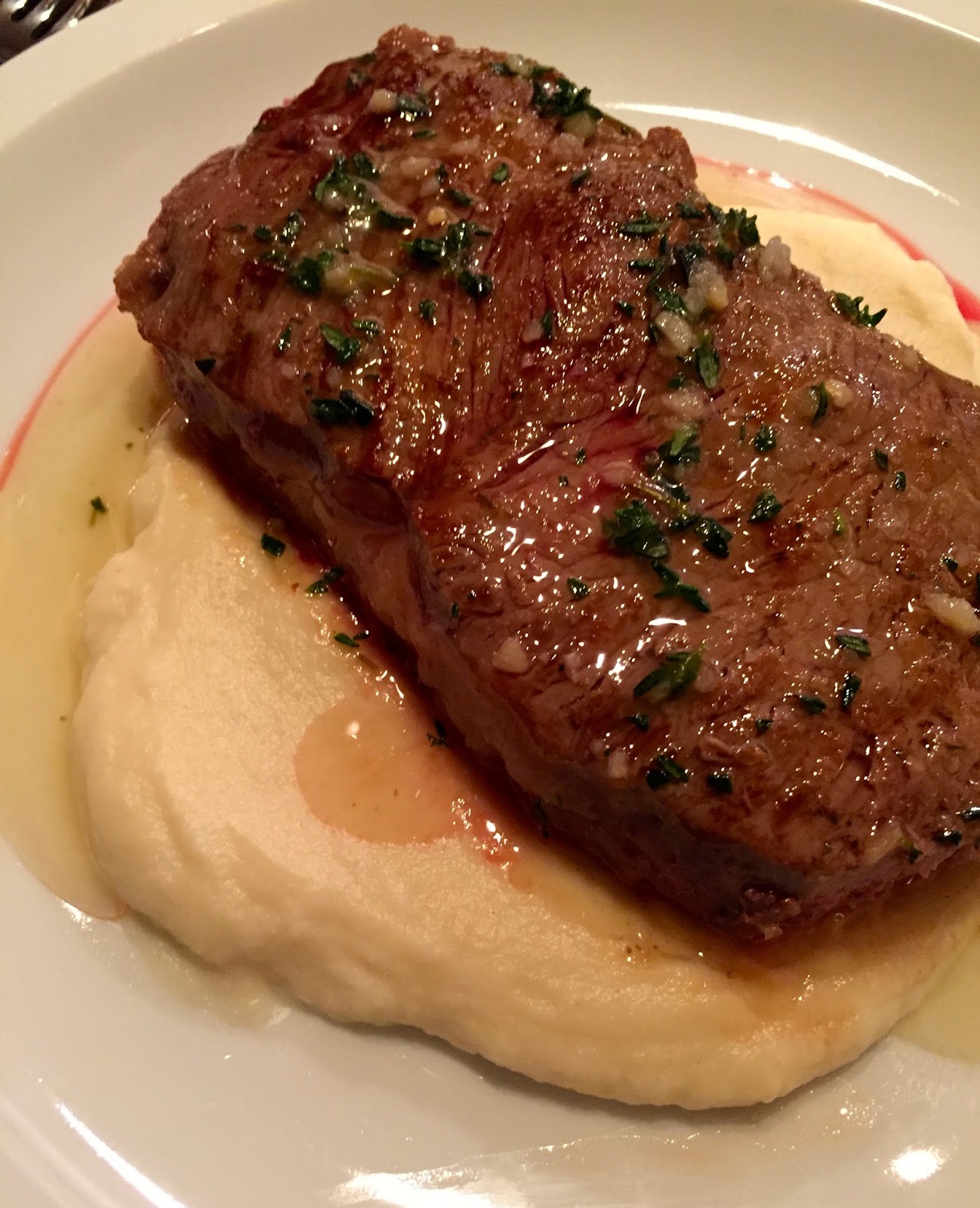 Simply LKJ What's for DinnerSteak with Celeriac & Horseradish Puree