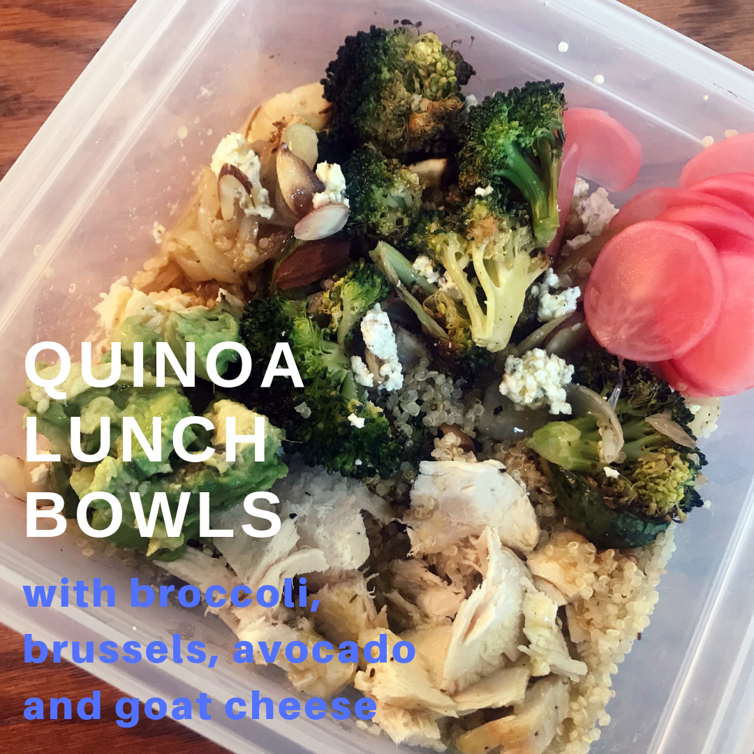 What's for lunch? (Quinoa Lunch Bowls with Broccoli, Brussels and