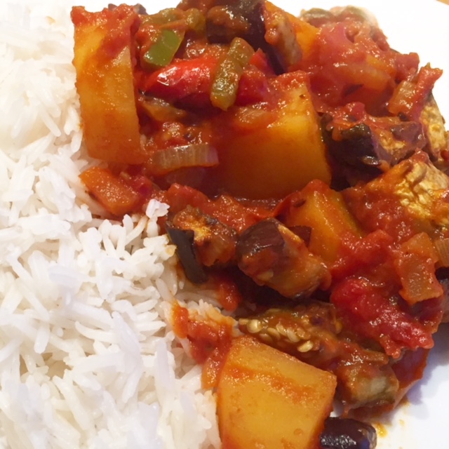Aubergine and Potato Curry