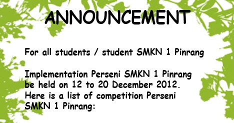 Contoh Announcement Of Gathering Event At School - Contoh 
