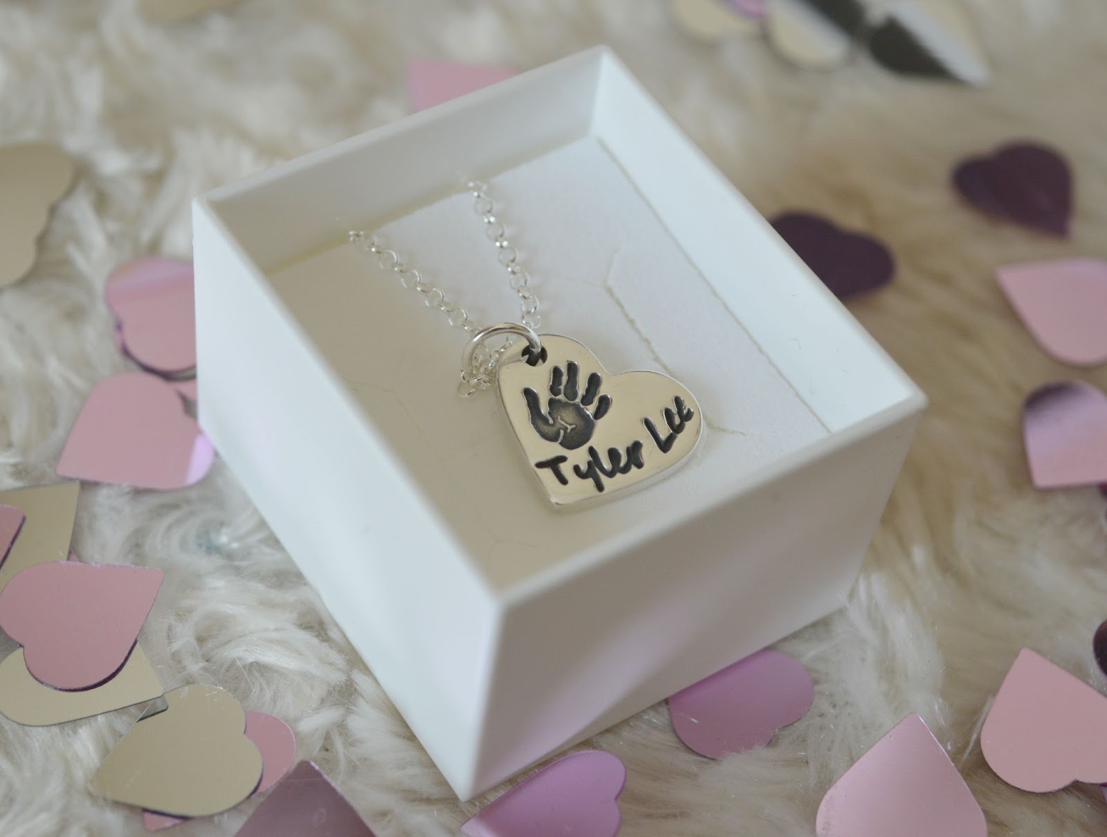 My Personalised Handprint Heart Charm Necklace From Hand On Heart