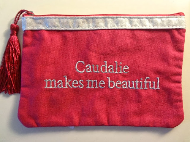 Caudalie pink makeup bag