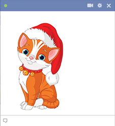 Cat Facebook Sticker with Santa Hat