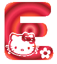 Alfabeto animado de Hello Kitty que cambia de colores E.